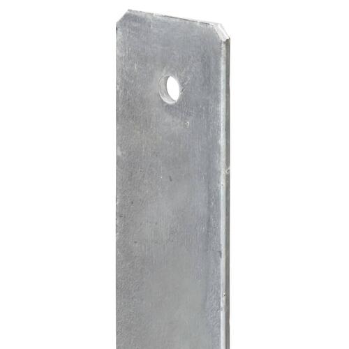 Hegnspløkker 6 stk. 10x6x60 cm galvaniseret stål sølvfarvet