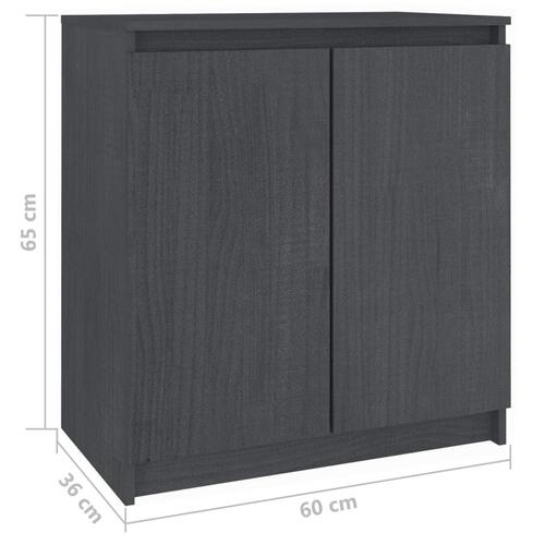 Skab 60x36x65 cm massivt fyrretræ grå