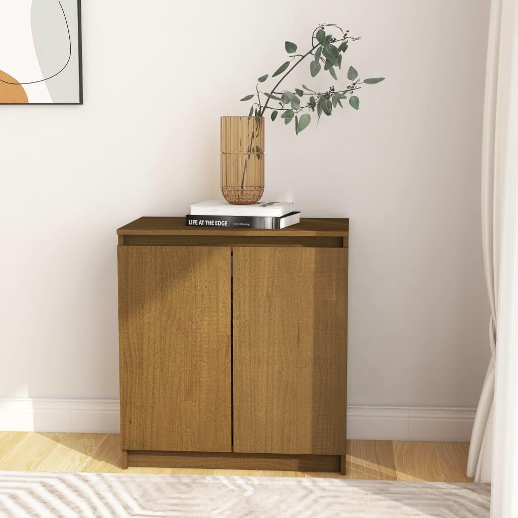 Skab 60x36x65 cm massivt fyrretræ gyldenbrun