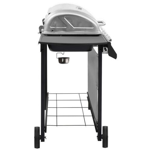 Gasgrill 6 brændere sort og sølvfarvet