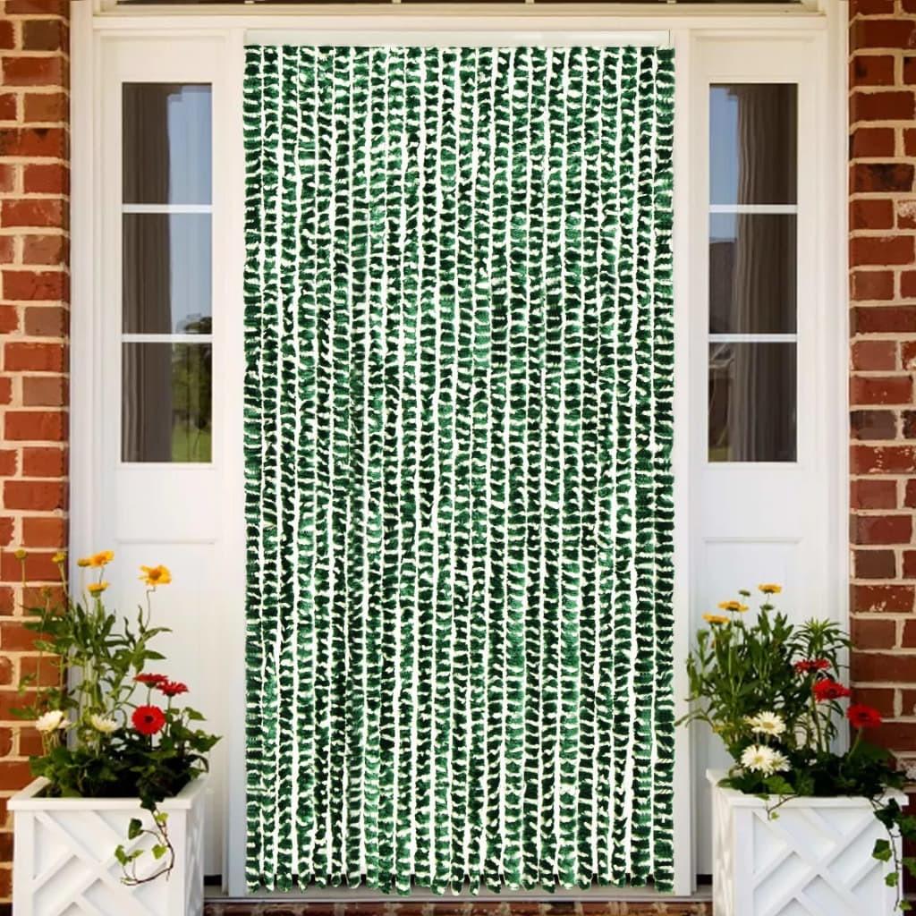 Insektgardin Chenille Grøn Og Hvid - 100 x 220 cm