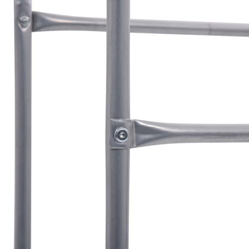 Opbevaringsstativ til 3 kasser 50x33x116 cm stål sølvfarvet