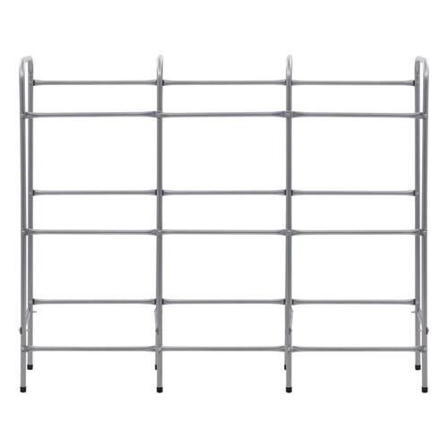 Opbevaringsstativ til 9 kasser 145x33x116 cm stål sølvfarvet