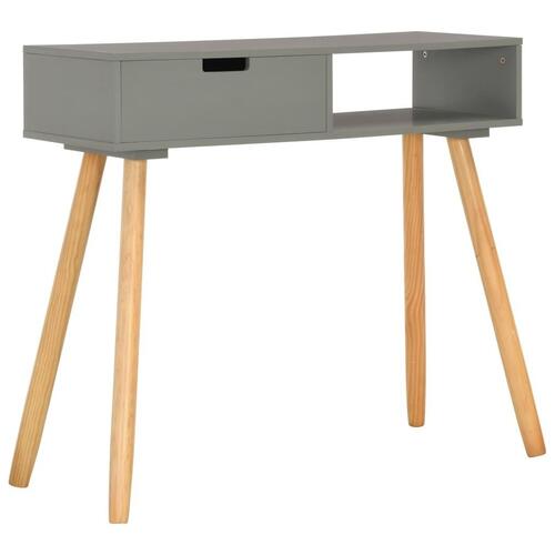 Konsolbord 80 x 30 x 72 cm massivt fyrretræ grå