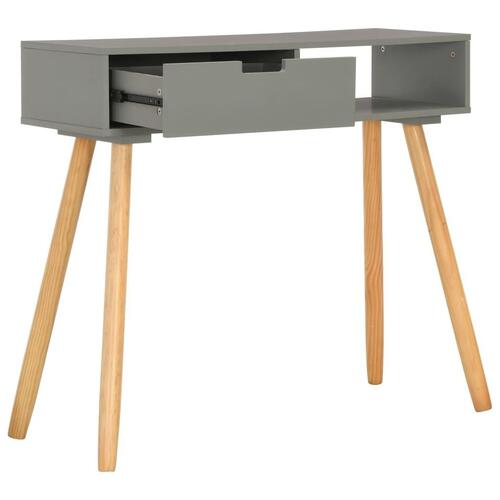 Konsolbord 80 x 30 x 72 cm massivt fyrretræ grå