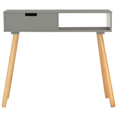 Konsolbord 80 x 30 x 72 cm massivt fyrretræ grå