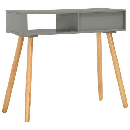 Konsolbord 80 x 30 x 72 cm massivt fyrretræ grå