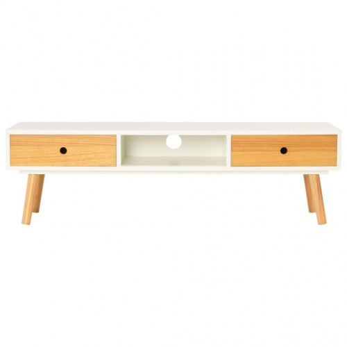 Tv-skab 120 x 35 x 35 cm massivt fyrretræ hvid