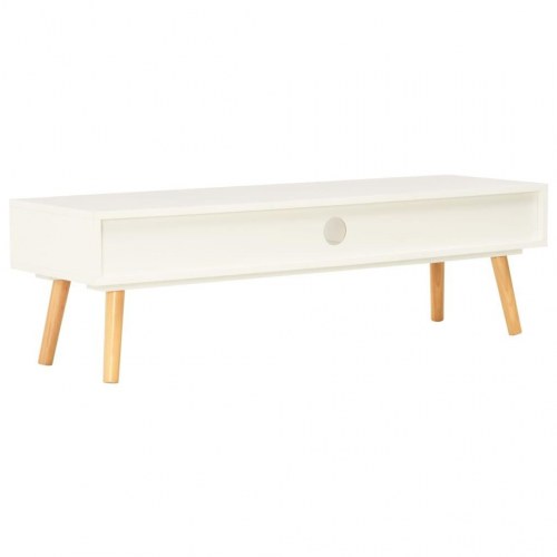 Tv-skab 120 x 35 x 35 cm massivt fyrretræ hvid