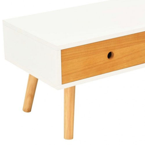 Tv-skab 120 x 35 x 35 cm massivt fyrretræ hvid