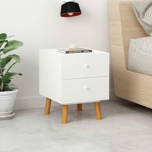 Sengeskabe 2 stk. 40 x 30 x 50 cm massivt fyrretræ hvid