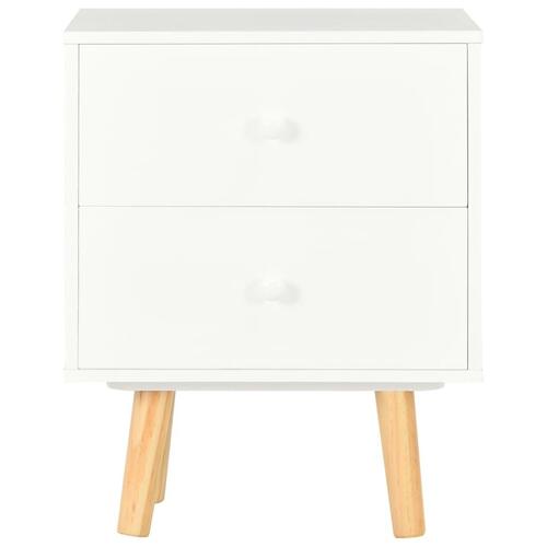 Sengeskabe 2 stk. 40 x 30 x 50 cm massivt fyrretræ hvid