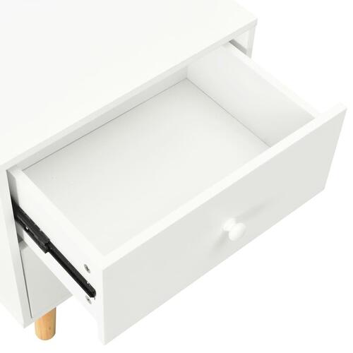 Sengeskabe 2 stk. 40 x 30 x 50 cm massivt fyrretræ hvid