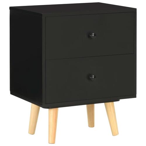 Sengeskabe 2 stk. 40 x 30 x 50 cm massivt fyrretræ sort