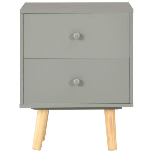 Sengeskabe 2 stk. 40 x 30 x 50 cm massivt fyrretræ grå