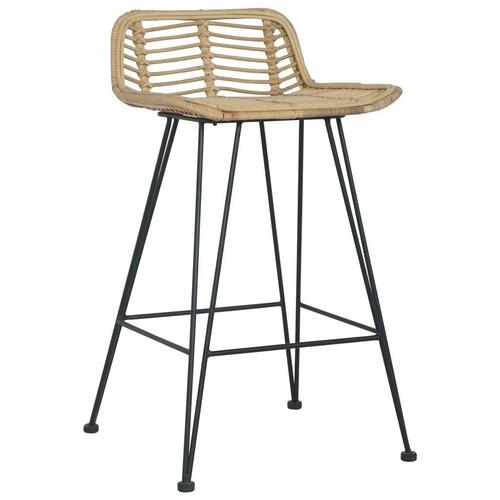 Barstole 2 stk. rattan naturfarvet