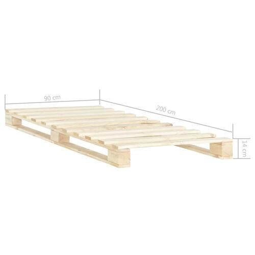 Palleseng massivt fyrretræ 90 x 200 cm