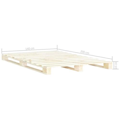 Palleseng massivt fyrretræ 140 x 200 cm