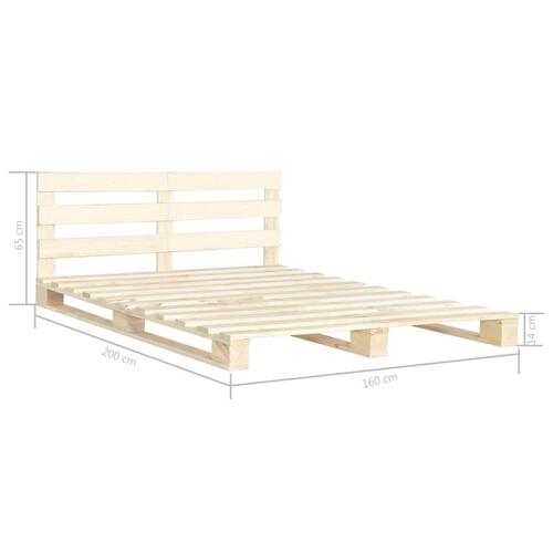 Palleseng massivt fyrretræ 160 x 200 cm