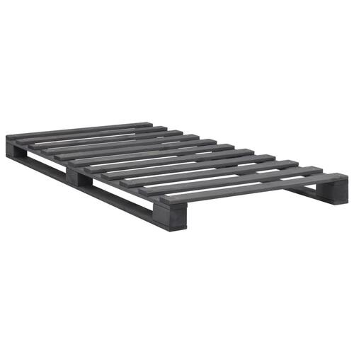 Pallesengestel massivt fyrretræ 90 x 200 cm grå