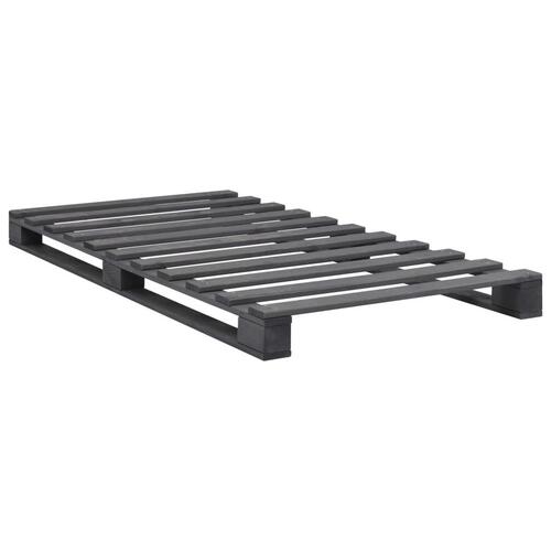 Pallesengestel massivt fyrretræ 100 x 200 cm grå