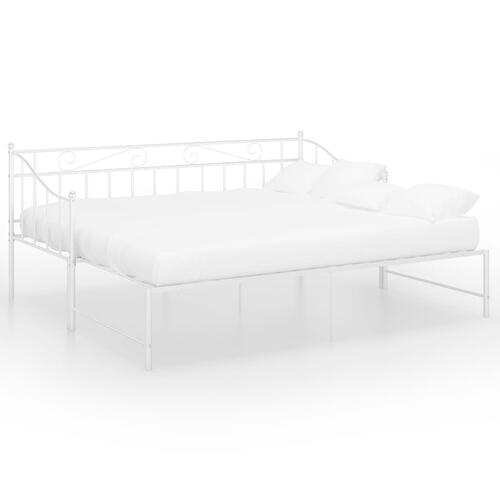 Sengestel til udtræksseng 90x200 cm metal hvid