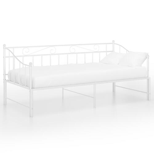 Sengestel til udtræksseng 90x200 cm metal hvid