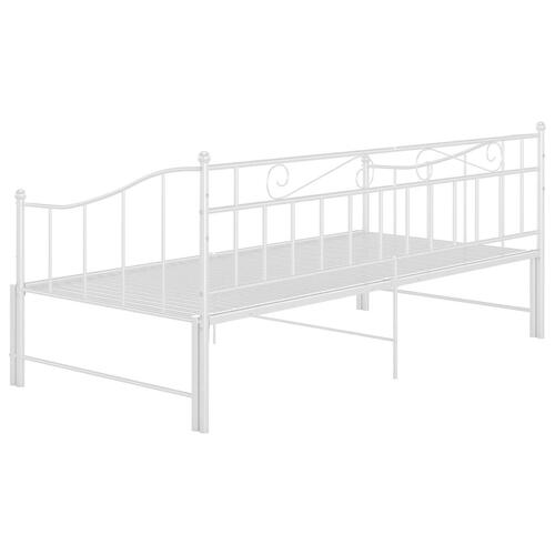 Sengestel til udtræksseng 90x200 cm metal hvid