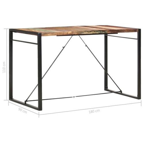 Barbord 180 x 90 x 110 cm massivt genbrugstræ