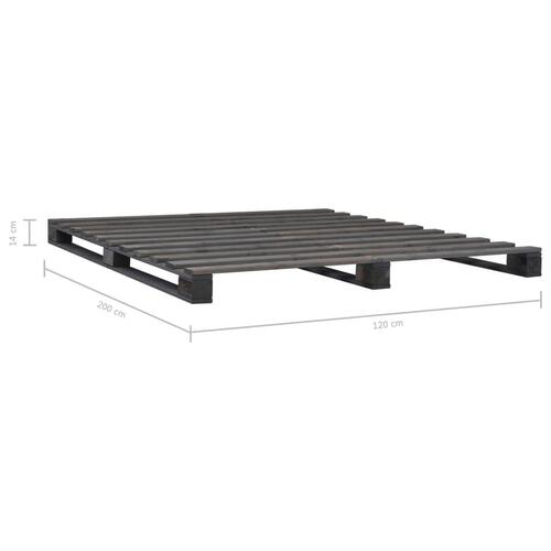 Palleseng massivt fyrretræ 120 x 200 cm grå