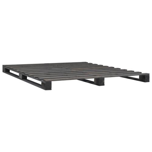 Pallesengestel 140x200 cm massivt fyrretræ grå