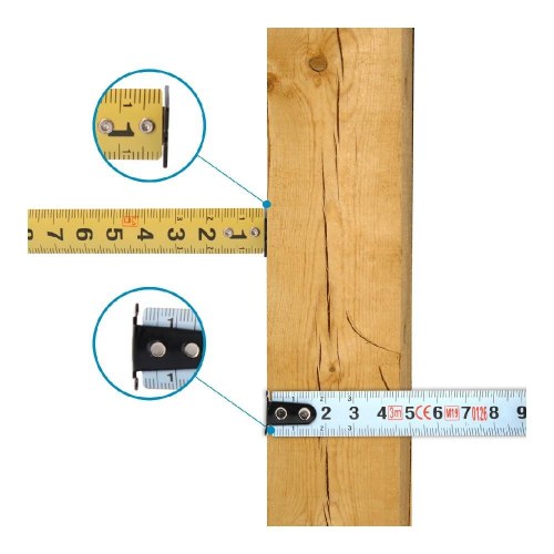 Ferrestock FSK HQ målebånd 3 m × 16 mm - dobbeltsidet, nylon