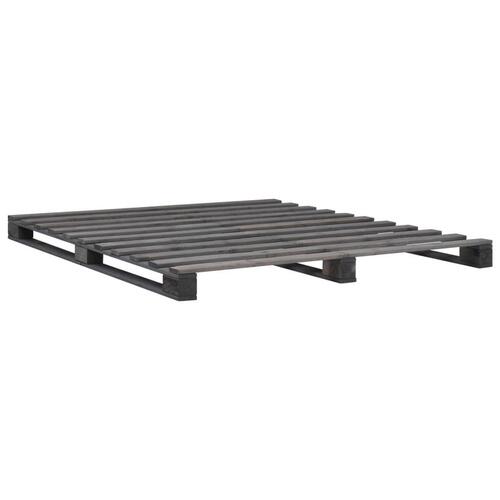 Pallesengestel 180x200 cm massivt fyrretræ grå