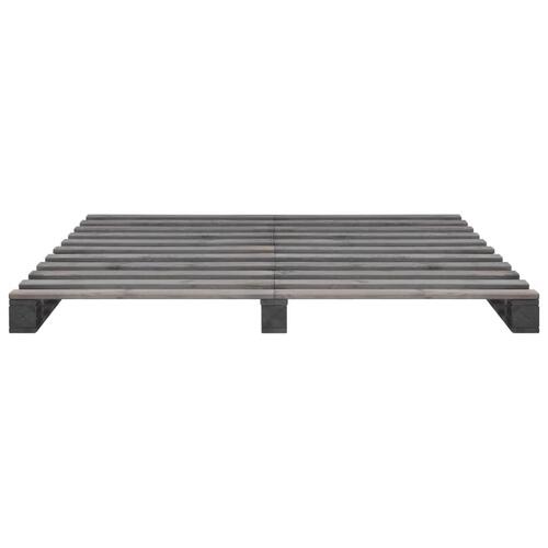 Pallesengestel 180x200 cm massivt fyrretræ grå