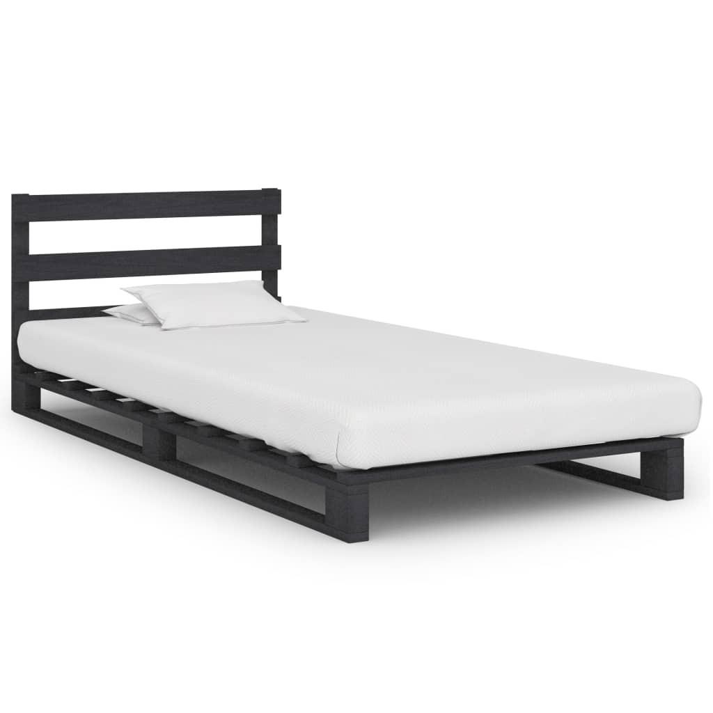 Palleseng massivt fyrretræ 90 x 200 cm grå