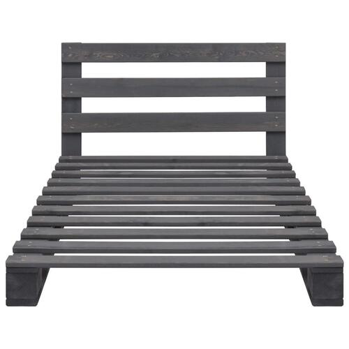 Palleseng massivt fyrretræ 90 x 200 cm grå