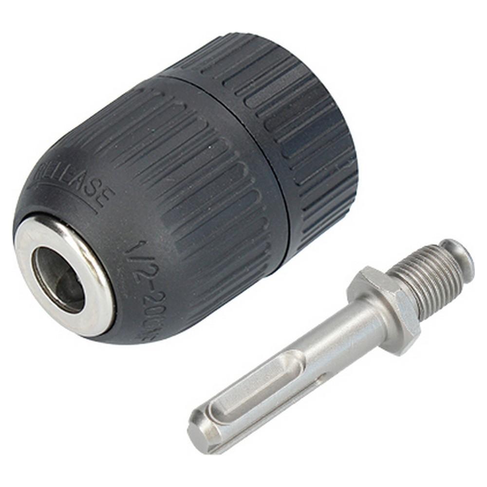 Ferrestock borepatron med nøgle - 2-13 mm, 1/2-20 UNF + SDS Plus adapter