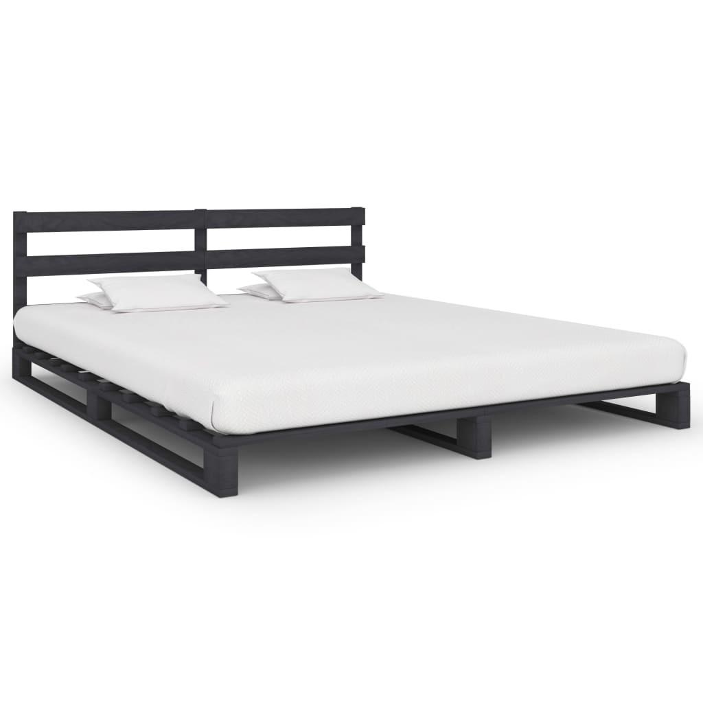 Palleseng massivt fyrretræ 200 x 200 cm grå