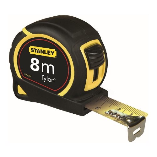 Stanley Tylon målebånd 8 m x 25 mm - ergonomisk med bælteklips