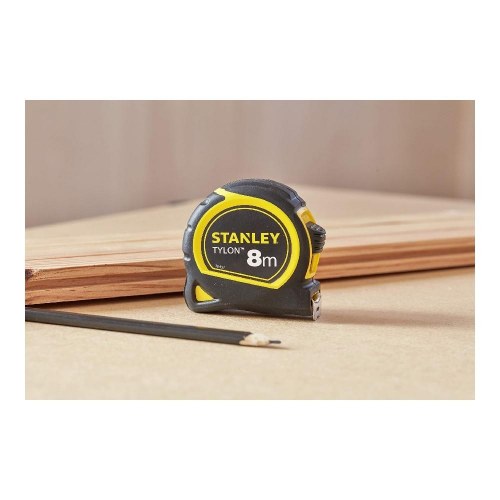 Stanley Tylon målebånd 8 m x 25 mm - ergonomisk med bælteklips