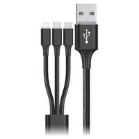 USB-kabel til Micro USB, USB-C og Lightning Goms Sort 1, 2 m