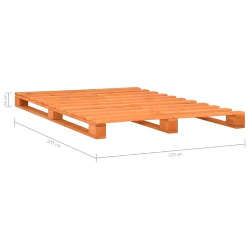 Palleseng massivt fyrretræ 120 x 200 cm brun