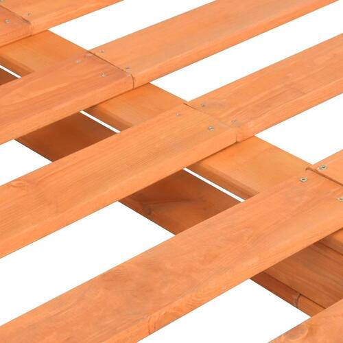 Palleseng massivt fyrretræ 160 x 200 cm brun