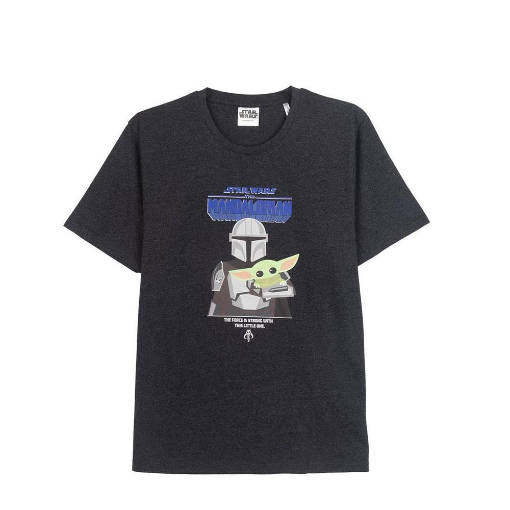 Kortærmet T-shirt til Mænd The Mandalorian Sort Voksne XL