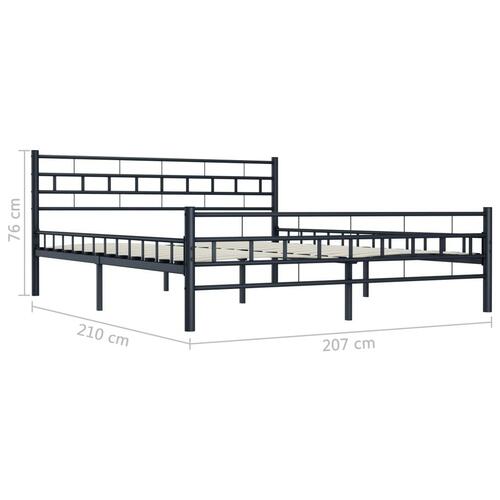 Sengestel 200 x 200 cm stål sort