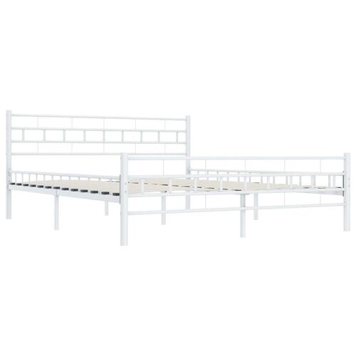 Sengestel 200 x 200 cm metal hvid