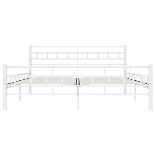 Sengestel 200 x 200 cm metal hvid