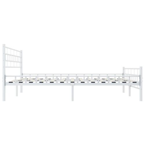 Sengestel 200 x 200 cm metal hvid