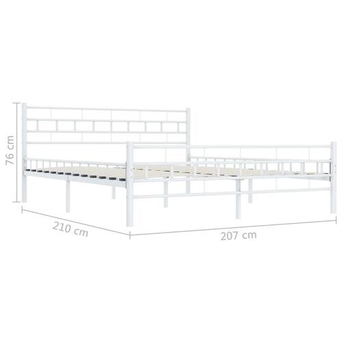 Sengestel 200 x 200 cm metal hvid