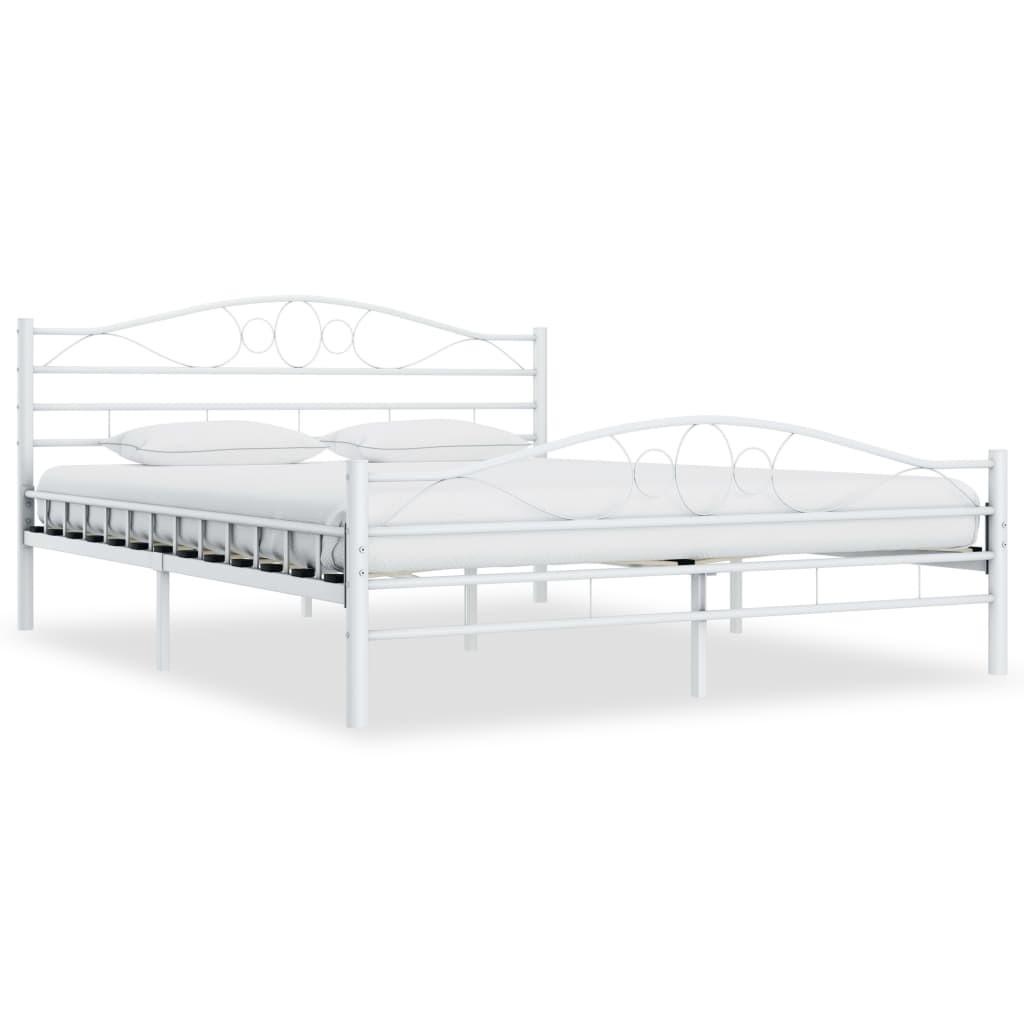 Sengestel 140 x 200 cm metal hvid